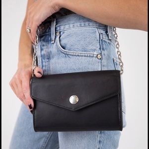 Rag & Bone Black Atlas Convertible Leather Wallet